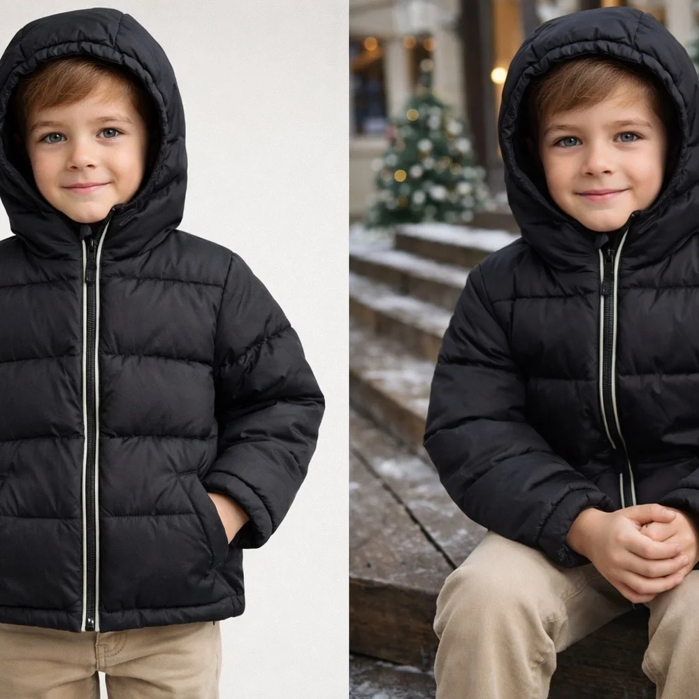 J.Crew Primaloft Boys Puffer Jacket XS Navy Hooded Ski Snow Winter Outdoor